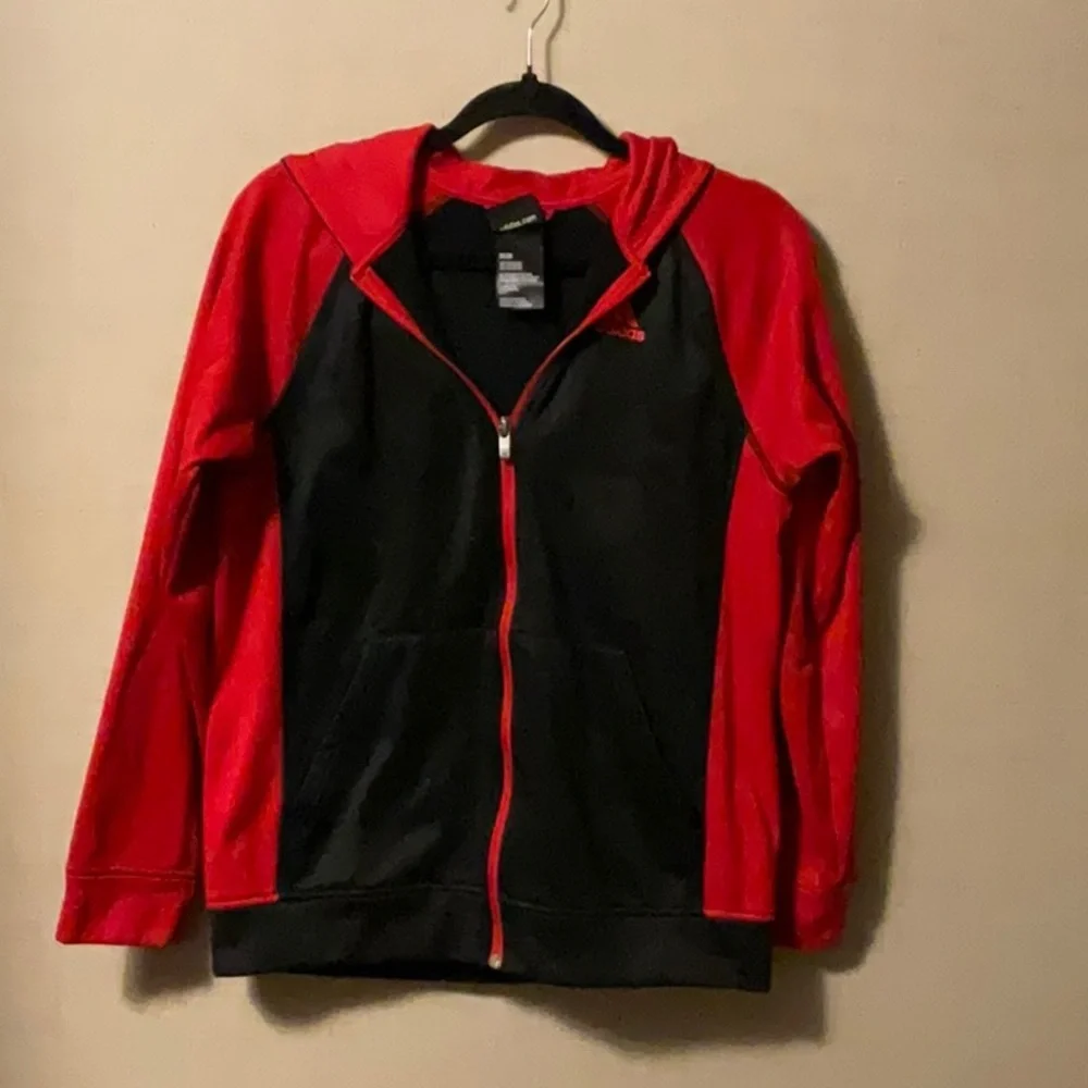 Adidas Red and Black Hoodie
